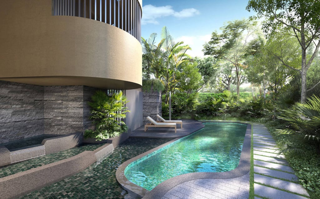 Every floor at The Giverny Residences has its own garden terrace and pool. Every floor at The Giverny Residences has its own garden terrace and pool.