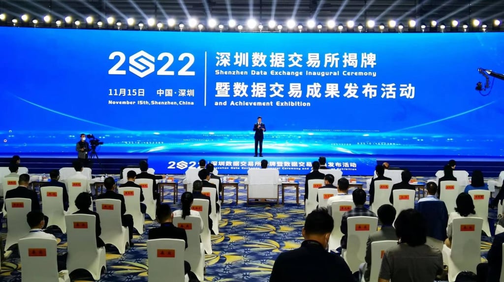 The state-run Shenzhen Data Exchange was formally established on November 15, 2022, and started trading on the same day in the southern tech hub. Photo: Xinhua The state-run Shenzhen Data Exchange was formally established on November 15, 2022, and started trading on the same day in the southern tech hub. Photo: Xinhua