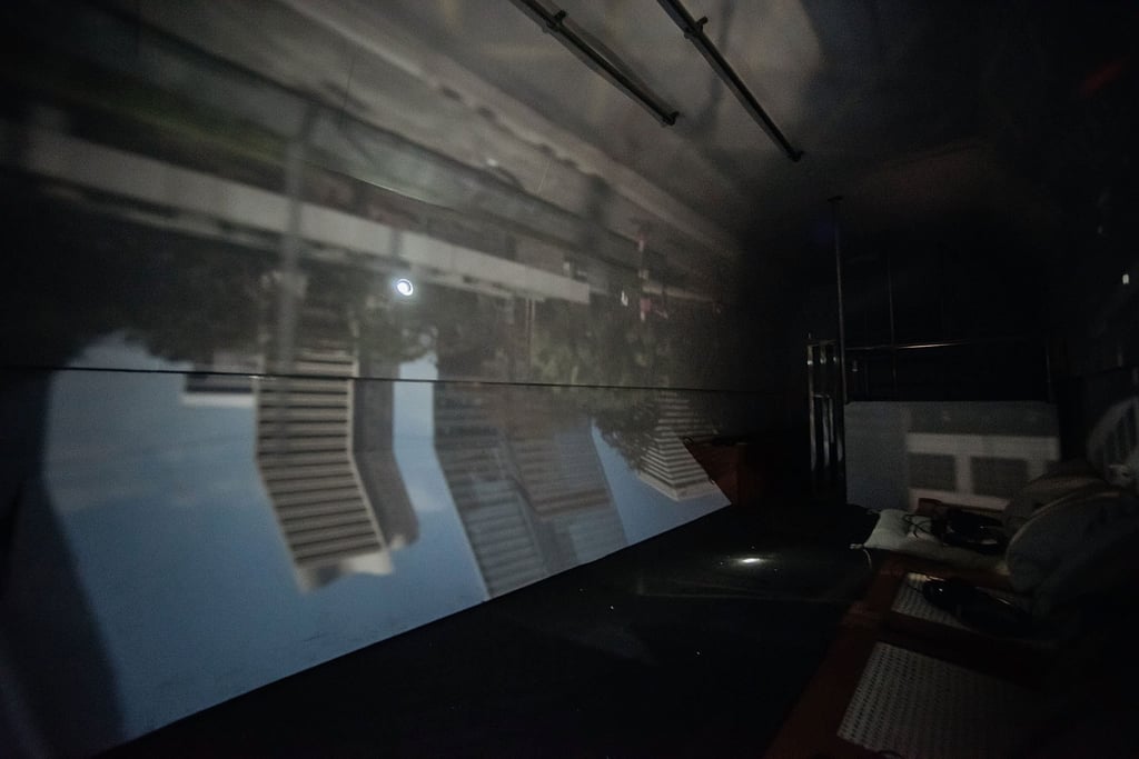 An interior view of the art tram, part of Hong Kong artist Kingsley Ng’s “Twenty-Five Minutes Older”. Photo: Getty Images An interior view of the art tram, part of Hong Kong artist Kingsley Ng’s “Twenty-Five Minutes Older”. Photo: Getty Images