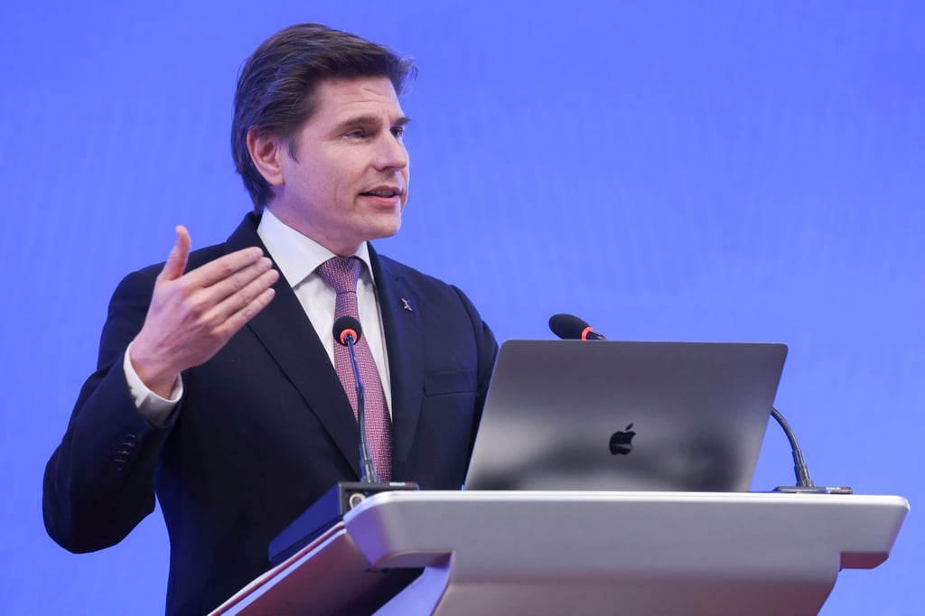 HKEX CEO Nicolas Aguzin said the exchange’s derivatives market has gone from strength-to-strength in the first quarter. Photo: Jonathan Wong HKEX CEO Nicolas Aguzin said the exchange’s derivatives market has gone from strength-to-strength in the first quarter. Photo: Jonathan Wong