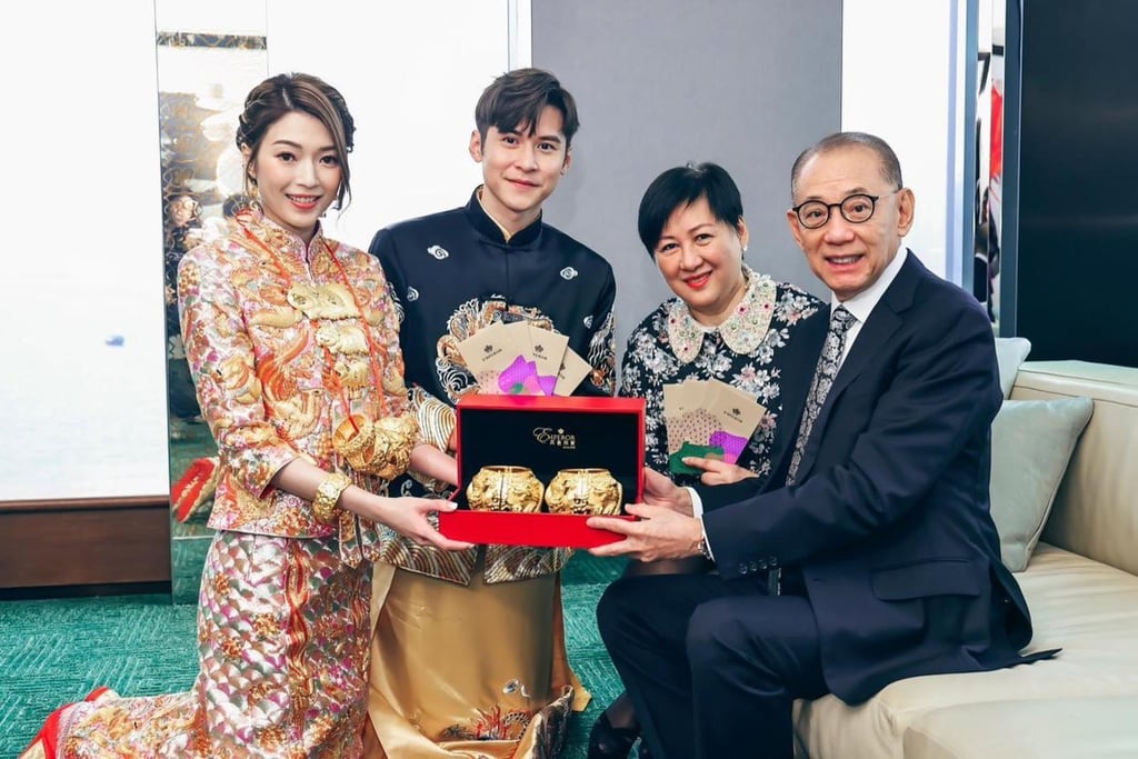 Carlos Chan and Shiga Lin celebrating their big day on April 24. Photo: @manifokfok/Instagram