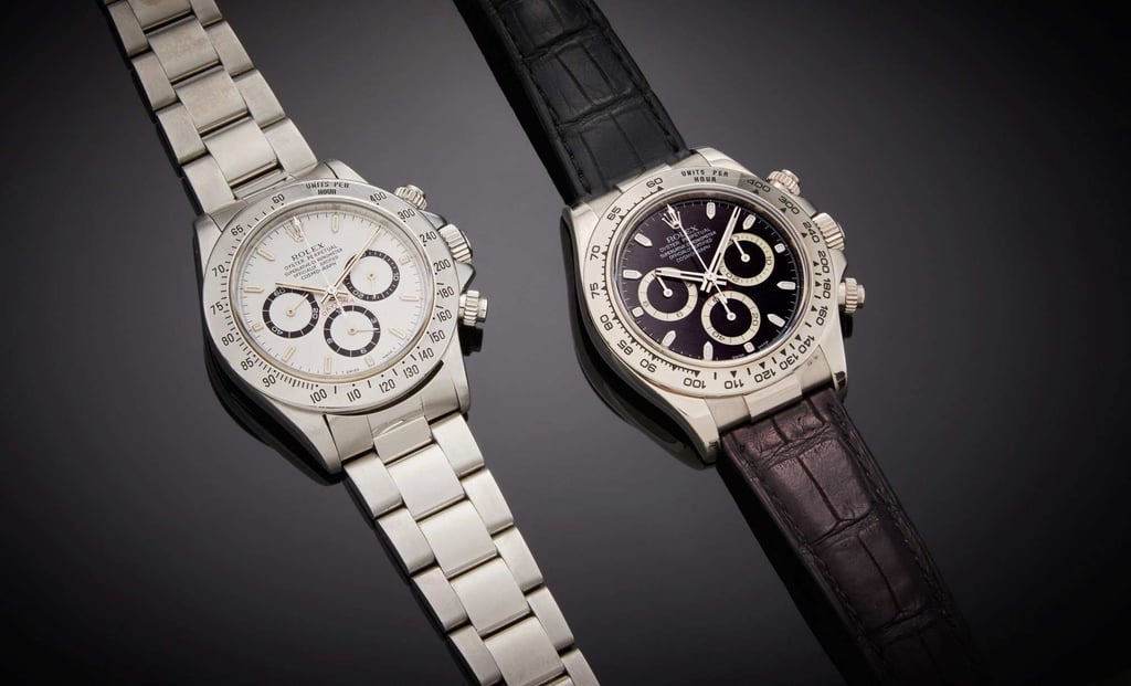 A Rolex Zenith Daytona and a Rolex Daytona in New York City. Photo: AFP Photo/Sotheby’s A Rolex Zenith Daytona and a Rolex Daytona in New York City. Photo: AFP Photo/Sotheby’s
