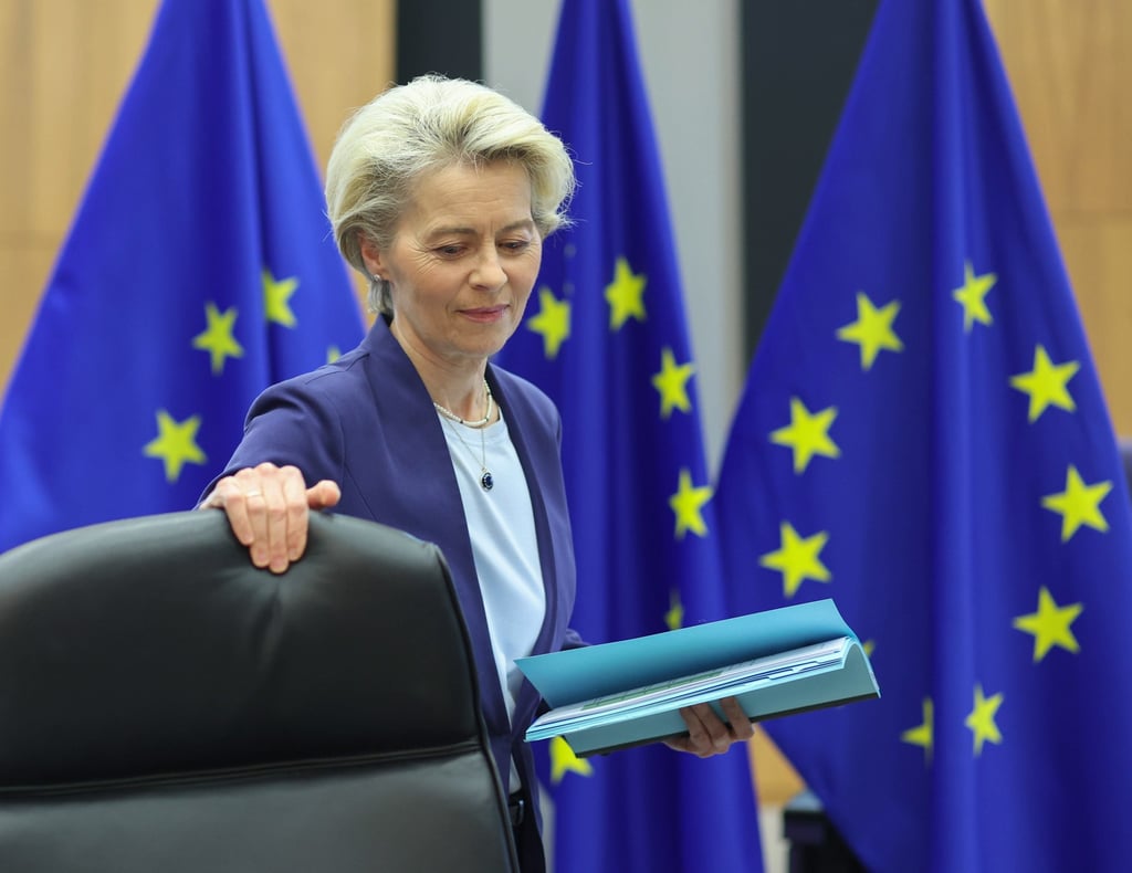 European Commission President Ursula von der Leyen stressed the “de-risking, not decoupling” theme in a policy speech on March 30. Photo: EPA-EFE European Commission President Ursula von der Leyen stressed the “de-risking, not decoupling” theme in a policy speech on March 30. Photo: EPA-EFE