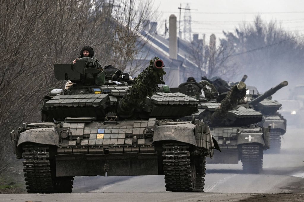 Ukrainian T64 tanks in Ukraine’s Donetsk Oblast region on March 20. The outcome of Xi’s call with Zelensky means that China’s proposal to pave the way for peace is the only one on the table from a major power. Photo: AFP