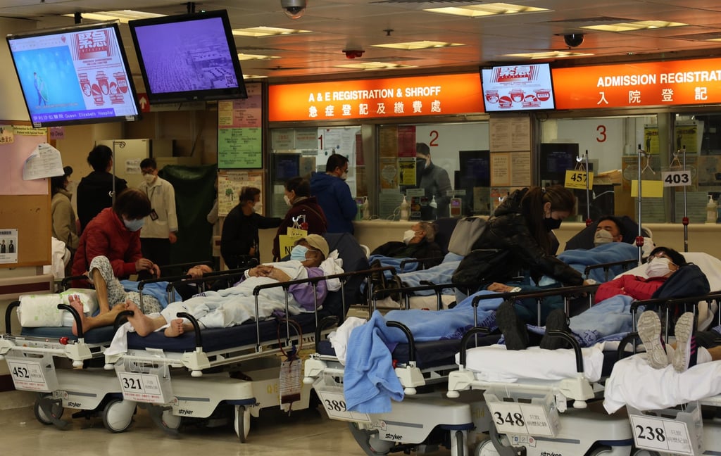 Patients waiting in the Accident & Emergency room at Queen Elizabeth Hospital in January. Photo: Edmond So Patients waiting in the Accident & Emergency room at Queen Elizabeth Hospital in January. Photo: Edmond So