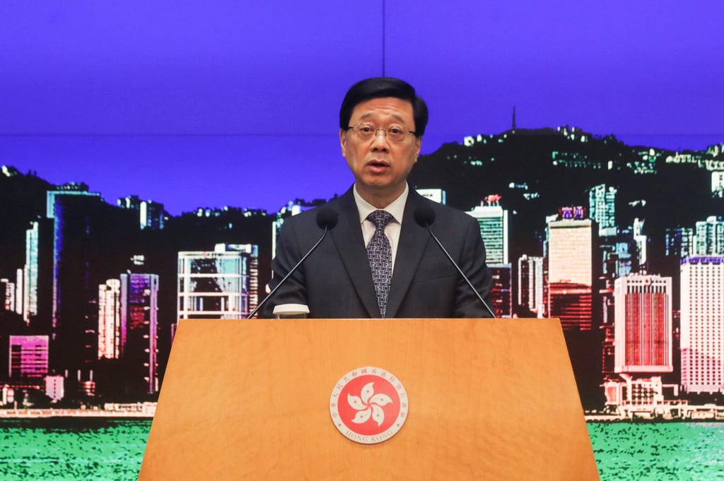 John Lee addresses the media at government headquarters in Admiralty. Photo: Xiaomei Chen