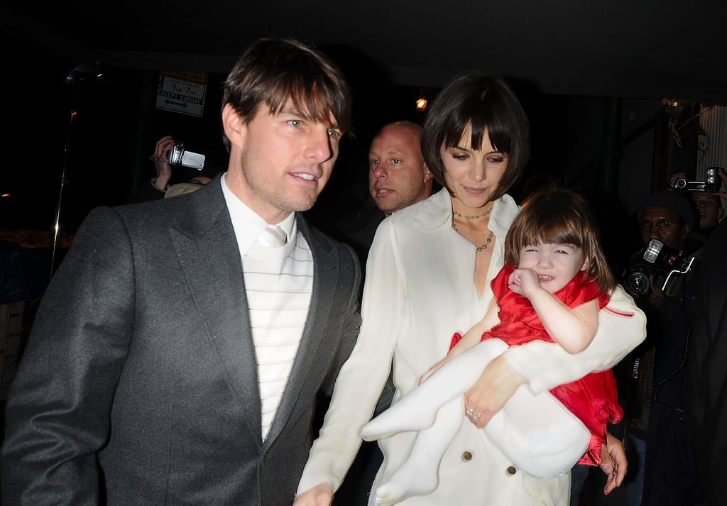 Actors Katie Holmes and Tom Cruise and their daughter Suri on their way to dinner in New York City, US, in 2008. Photo: Getty Images Actors Katie Holmes and Tom Cruise and their daughter Suri on their way to dinner in New York City, US, in 2008. Photo: Getty Images