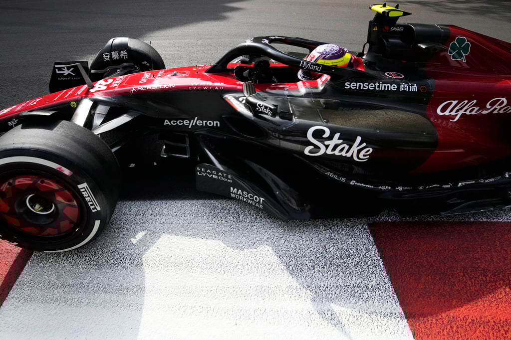 Zhou Guanyu steers his Alfa Romeo around the Baku street circuit during the Azerbaijan Grand Prix. Photo: AP Zhou Guanyu steers his Alfa Romeo around the Baku street circuit during the Azerbaijan Grand Prix. Photo: AP