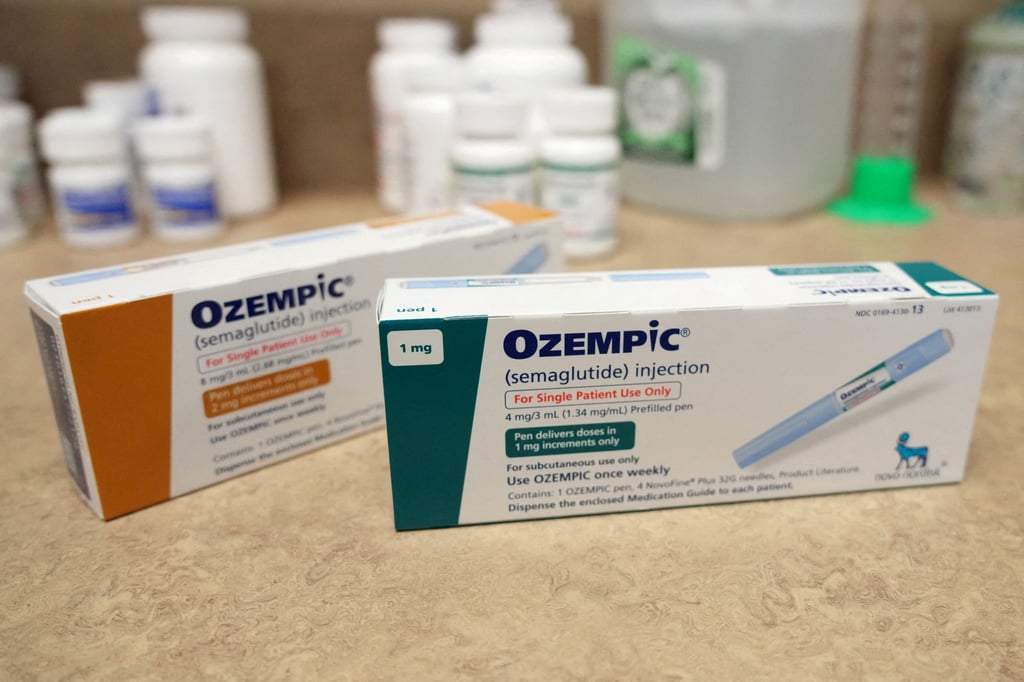 Boxes of Ozempic, a semaglutide injection drug used for treating type 2 diabetes made by Novo Nordisk, are seen at Rock Canyon Pharmacy in Provo, Utah, US, on March 29. Photo: Reuters Boxes of Ozempic, a semaglutide injection drug used for treating type 2 diabetes made by Novo Nordisk, are seen at Rock Canyon Pharmacy in Provo, Utah, US, on March 29. Photo: Reuters