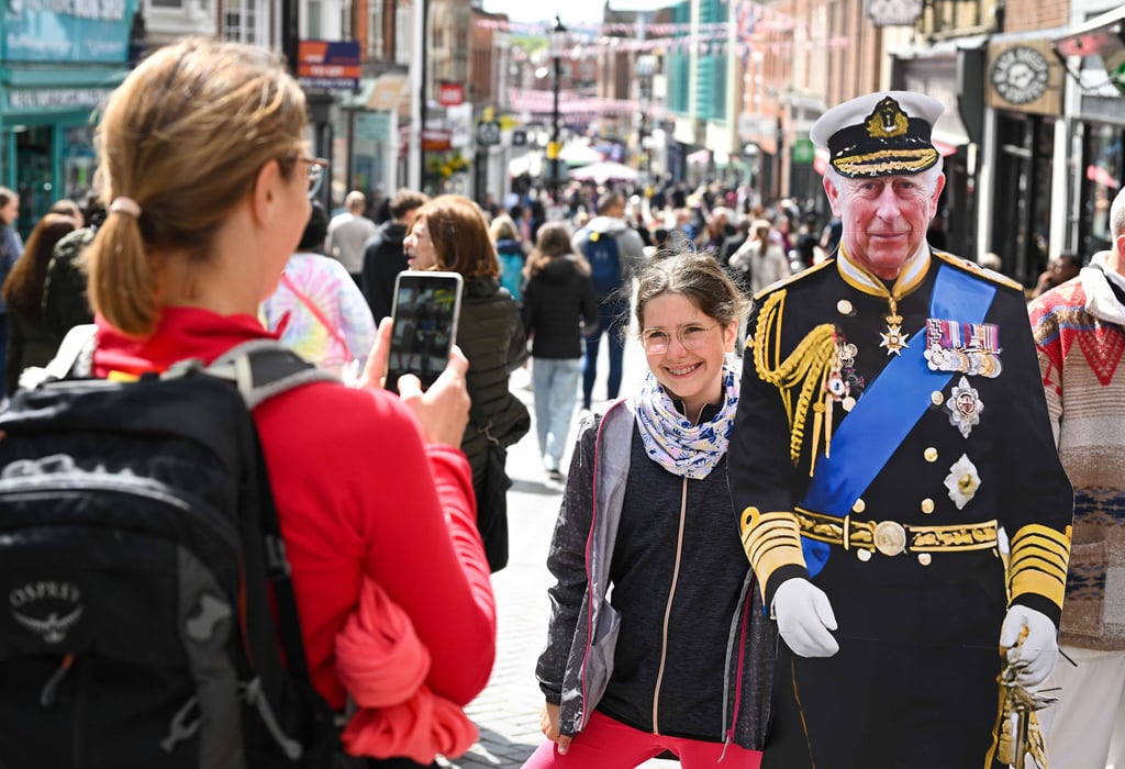A cardboard cut out of King Charles III is seen in the lead up to the coronation. Photo: Getty A cardboard cut out of King Charles III is seen in the lead up to the coronation. Photo: Getty