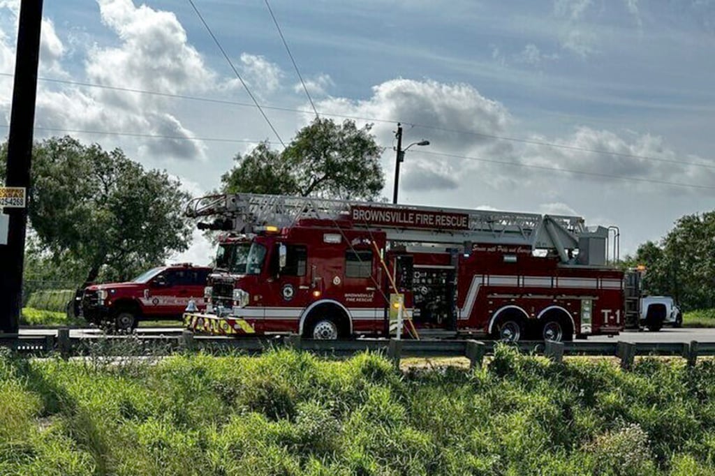 Emergency staff work at the site of a fatal collision at a bus stop in Brownsville, Texas on Sunday. Photo: NewsNation / KVEO-TV via AP Emergency staff work at the site of a fatal collision at a bus stop in Brownsville, Texas on Sunday. Photo: NewsNation / KVEO-TV via AP