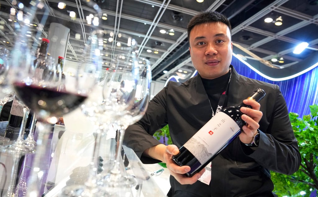 Zhe Xiao, vice-general manager of Yuanshi Winery, at Hofex, Asia’s leading food and hospitality trade show, being held in Hong Kong this week. Photo: Elson Li Zhe Xiao, vice-general manager of Yuanshi Winery, at Hofex, Asia’s leading food and hospitality trade show, being held in Hong Kong this week. Photo: Elson Li