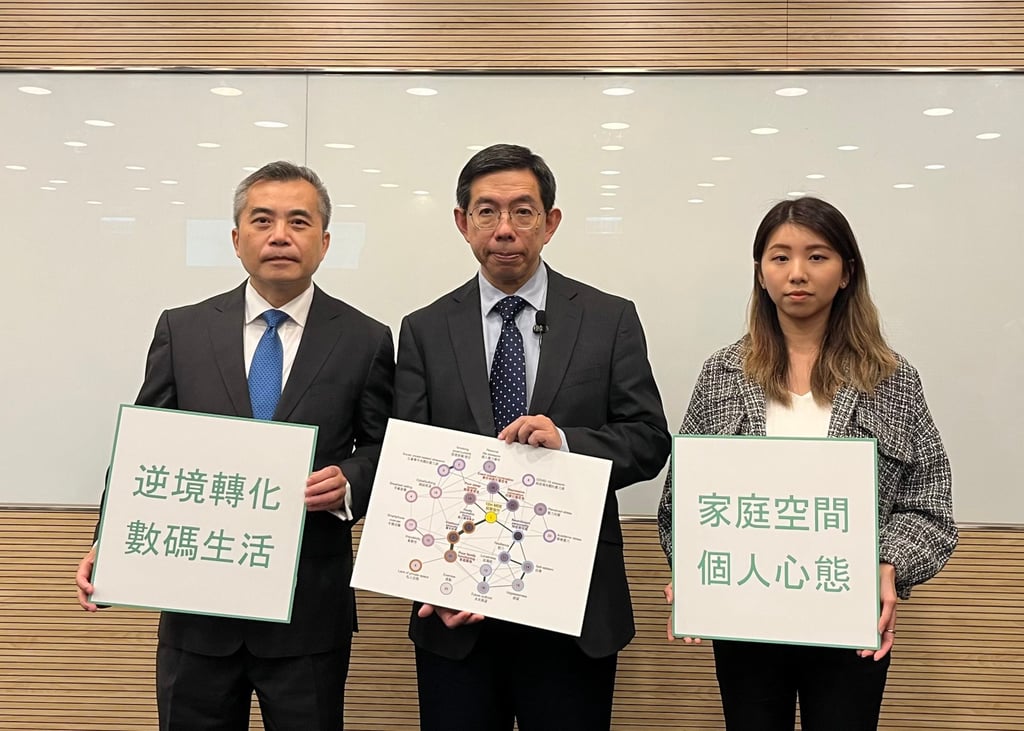 Wong Yan-lung, chairman of the Advisory Committee on Mental Health (left), with Professor Eric Chen, HKU psychiatry department’s chair professor, and Dr Stephanie Wong, a research officer with the department. Photo: Emily Hung
