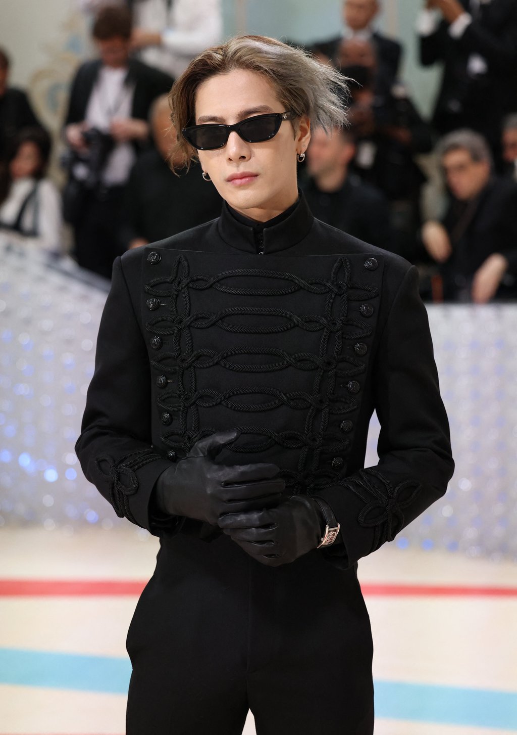 Jackson Wang poses at the Met Gala, an annual fundraising gala held for the benefit of the Metropolitan Museum of Art’s Costume Institute with this year’s theme “Karl Lagerfeld: A Line of Beauty”, in New York City, New York, US, on May 1. Photo: Reuters