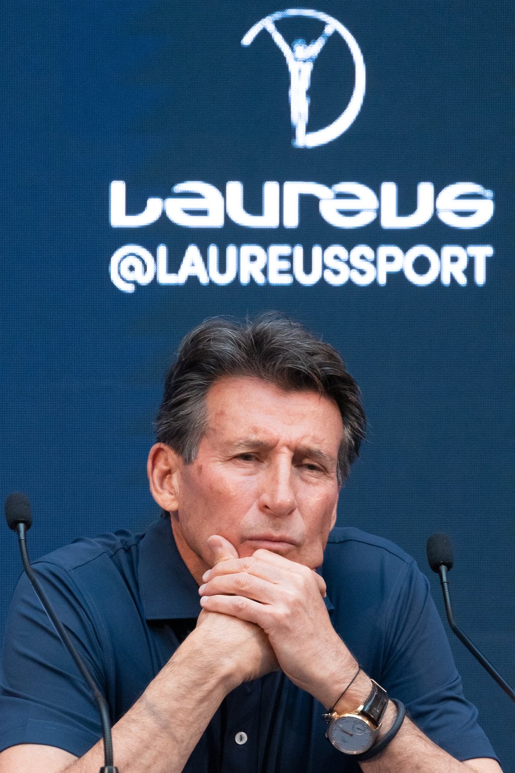 Sebastian Coe attends a press conference at the Laureus awards in Paris this week. Photo: Getty Images for Laureus
