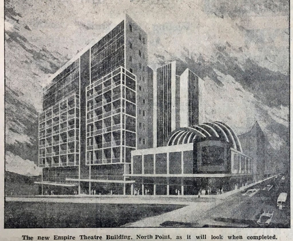 An image in a 1958 issue of the South China Morning Post shows how the then under-construction Empire Theatre was expected to look when finished. Photo: SCMP