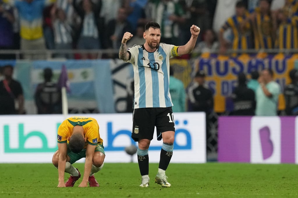 Australia ‘felt they belong’ after facing Lionel Messi (right) and Argentina at the World Cup, their coach said. Photo: dpa Australia ‘felt they belong’ after facing Lionel Messi (right) and Argentina at the World Cup, their coach said. Photo: dpa