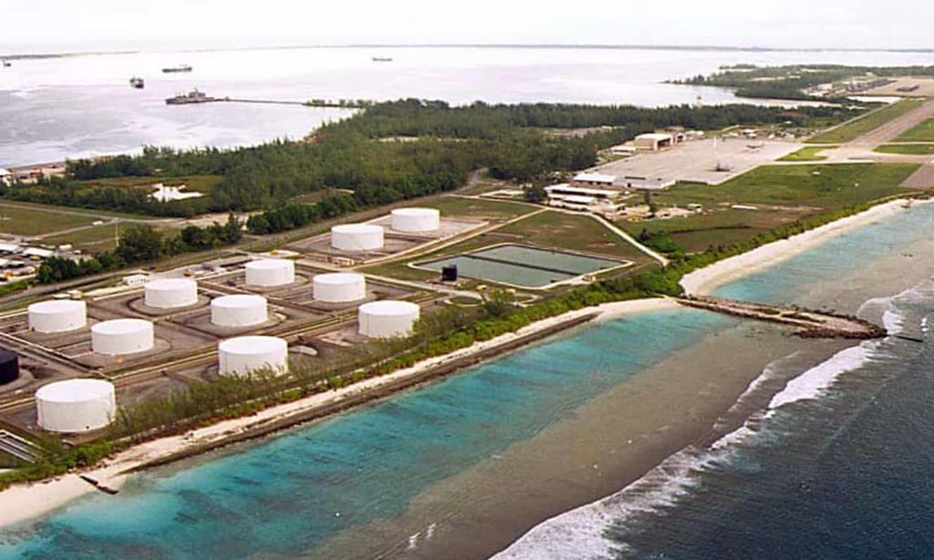 Fuel tanks on Diego Garcia, the largest island in the Chagos Archipelago and site of a US military base. Photo: Reuters