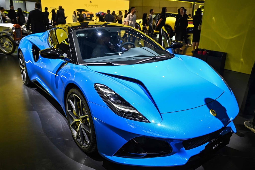 A Lotus Emira is displayed during the 20th Shanghai International Automobile Industry Exhibition in Shanghai, on April 18. Photo: AFP A Lotus Emira is displayed during the 20th Shanghai International Automobile Industry Exhibition in Shanghai, on April 18. Photo: AFP