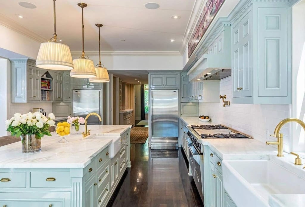 Their kitchen is classy and functional. Photo: Simon Berlyn Their kitchen is classy and functional. Photo: Simon Berlyn