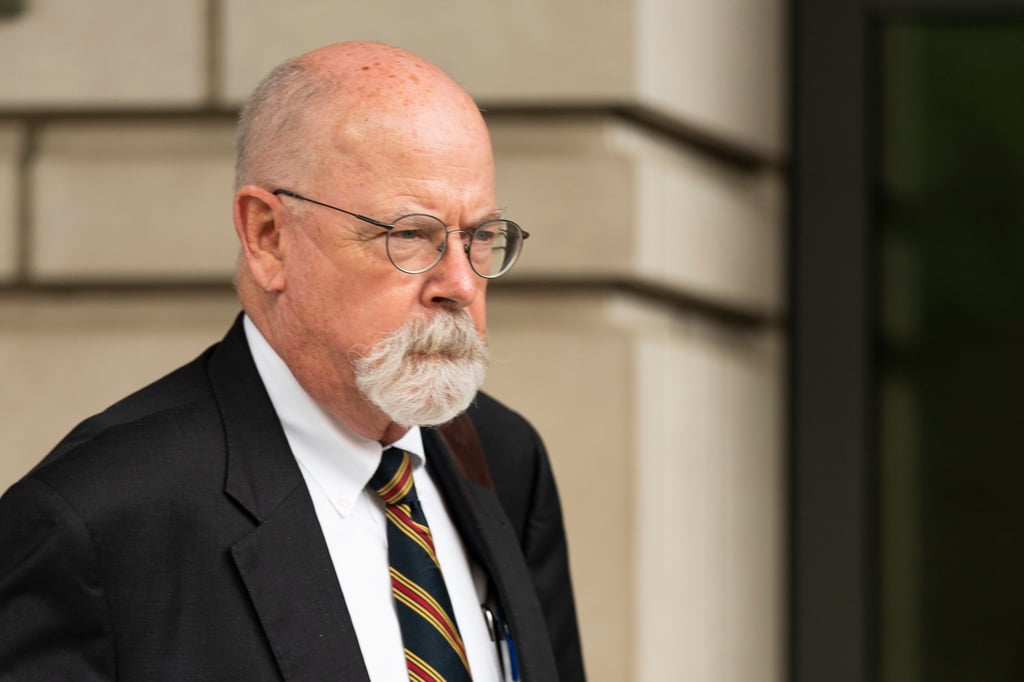 Special Counsel John Durham leaves federal court in Washington in May 2022. Photo: AP