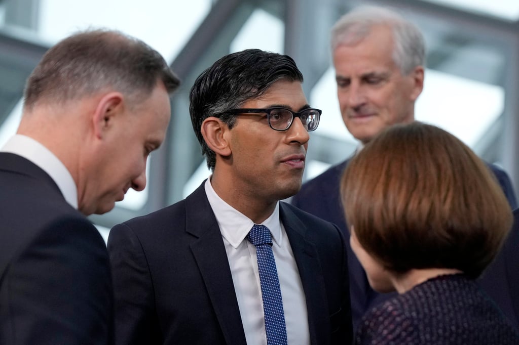 (From left) Poland’s President Andrej Duda, Britain’s Prime Minister Rishi Sunak, Norway’s Prime Minister Jonas Gahr Støre and Moldova’s President Maia Sandu gather for a group photo at the Council of Europe summit in Reykjavik, Iceland on Tuesday. Photo: AP