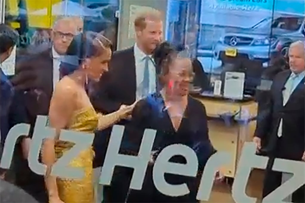 Prince Harry and his wife Meghan Markle arrive at awards venue before ‘alleged’ car incident. Photo: AP