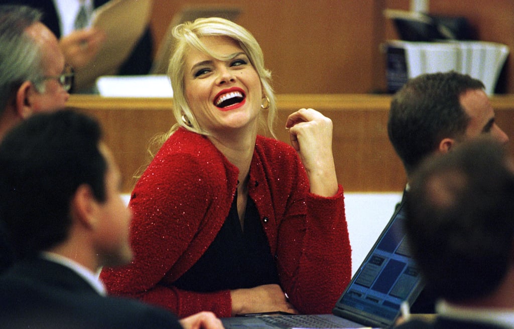 Anna Nicole Smith laughs during a break in court in 2000, in Houston. Photo: AP Anna Nicole Smith laughs during a break in court in 2000, in Houston. Photo: AP