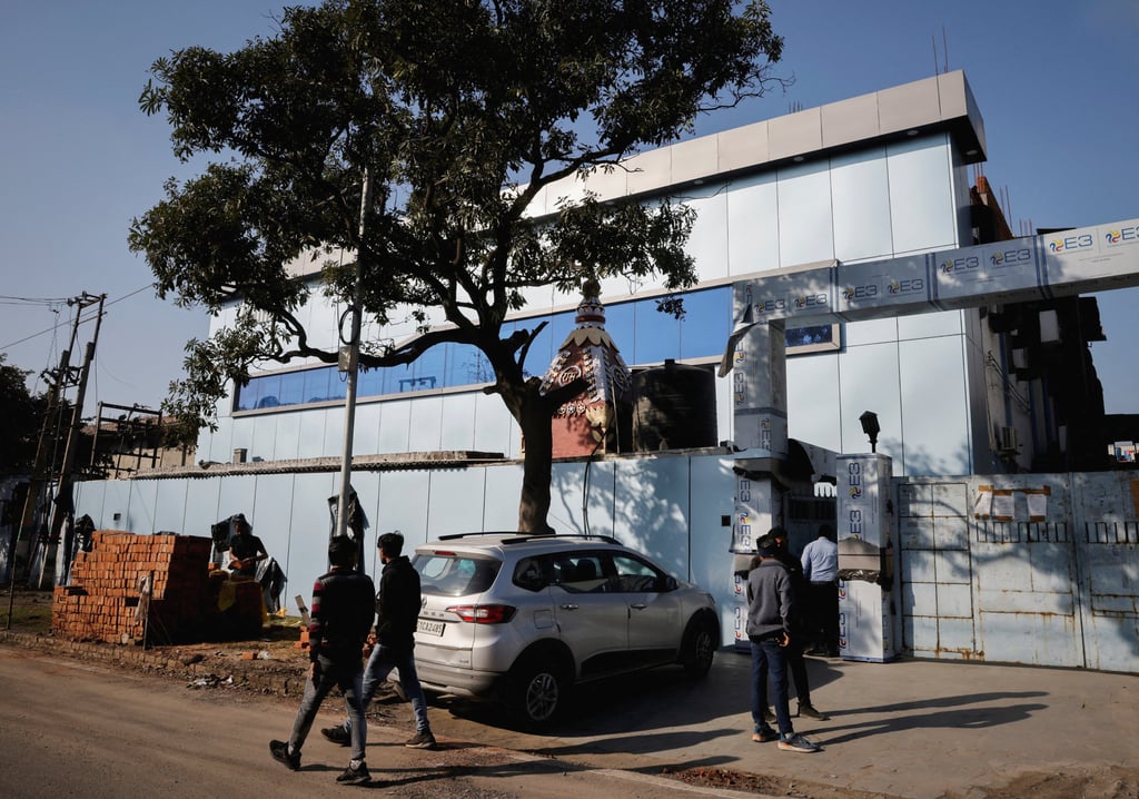 People stand outside the Maiden Pharmaceuticals plant that was sealed by Indian government officials in 2022 in the northern state of Haryana, India. Photo: Reuters People stand outside the Maiden Pharmaceuticals plant that was sealed by Indian government officials in 2022 in the northern state of Haryana, India. Photo: Reuters