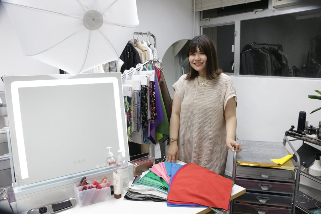 Personal colour analyst Carrie Kwok in her studio in Kwai Hing. Photo: Rachel Yeo