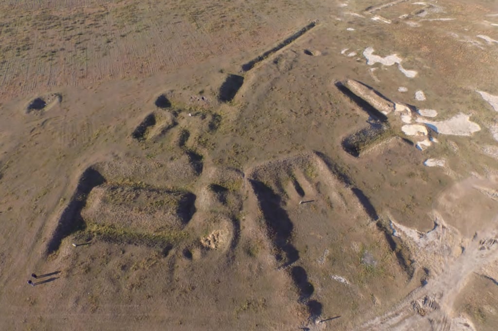 An aerial view of the Anda test site where archaeologists located the underground facility. Photo: Heilongjiang Provincial Institute of Cultural Relics and Archaeology An aerial view of the Anda test site where archaeologists located the underground facility. Photo: Heilongjiang Provincial Institute of Cultural Relics and Archaeology