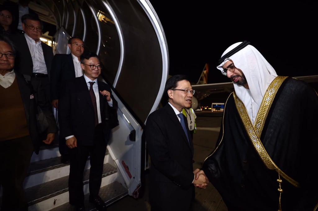 Chief Executive John Lee in Abu Dhabi. Photo: Handout