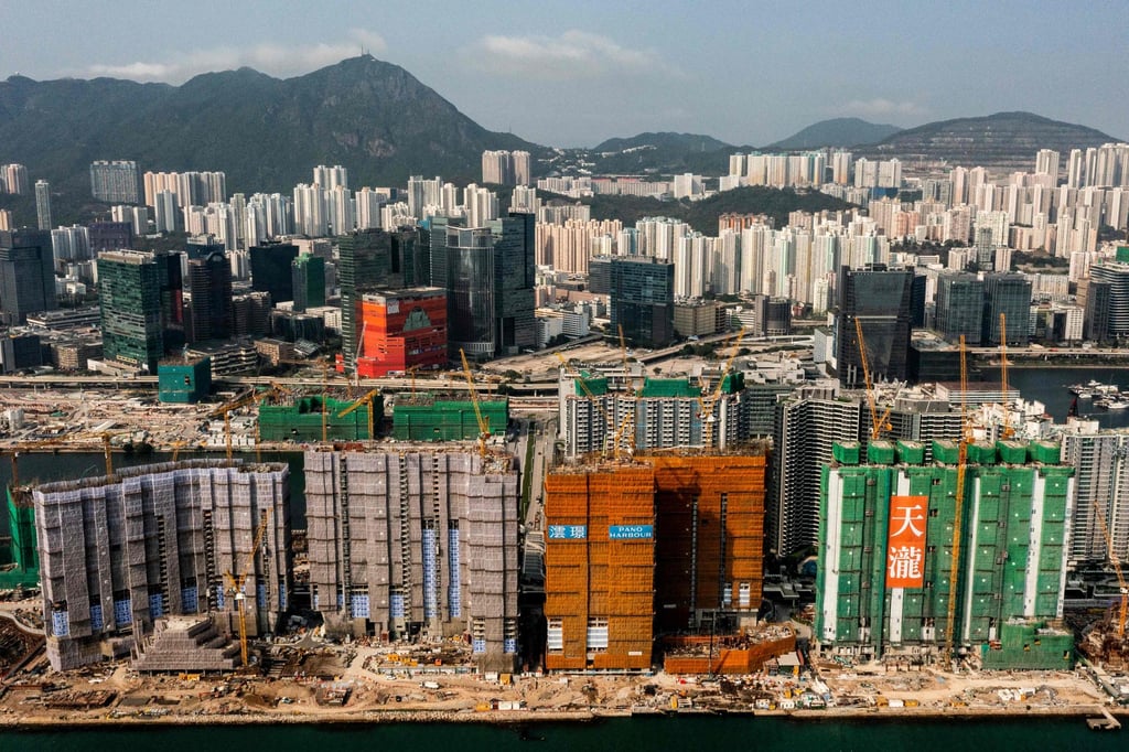 Multiple residential buildings under construction in Hong Kong. Some 40,300 flats could be launched this year, according to Ricacorp Properties. Photo: AFP