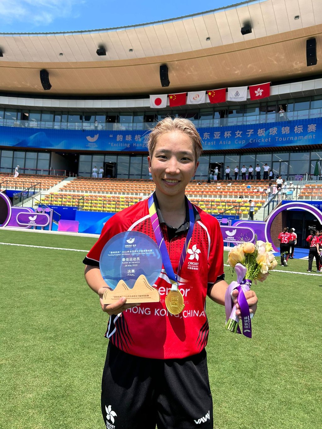 Hong Kong’s Alison Siu was named player of the match in the final of the East Asian Cup. Photo: Cricket Hong Kong Hong Kong’s Alison Siu was named player of the match in the final of the East Asian Cup. Photo: Cricket Hong Kong
