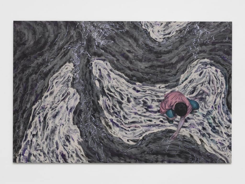 “River Gestures Before Dawn” (2023) by Michael Ho is one of the paintings featured at the “New Moroism” exhibition at White Cube gallery in Hong Kong. Photo: White Cube