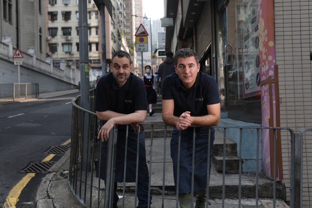 Lucale’s chefs Luca De Berardinis (left) and Alessandro Angelini photographed in Sai Ying Pun. Photo: Xiaomei Chen Lucale’s chefs Luca De Berardinis (left) and Alessandro Angelini photographed in Sai Ying Pun. Photo: Xiaomei Chen