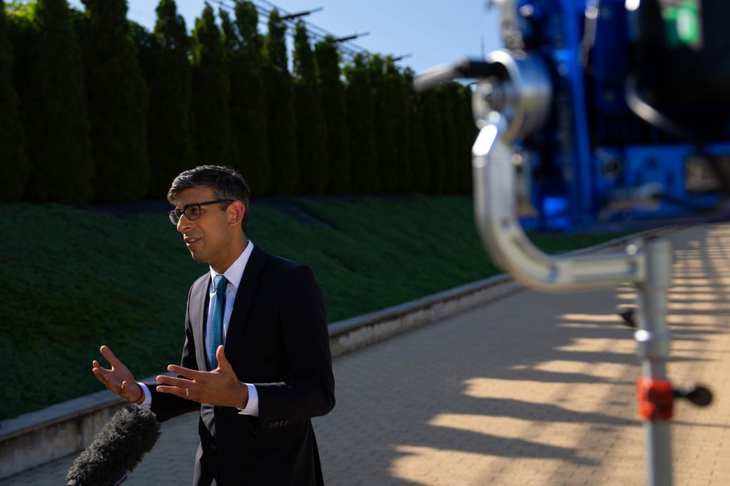 UK Prime Minister Rishi Sunak speaks during a media interview at Mimi Castle in Bulboaca, Moldova on Thursday. Photo: PA Wire via dpa