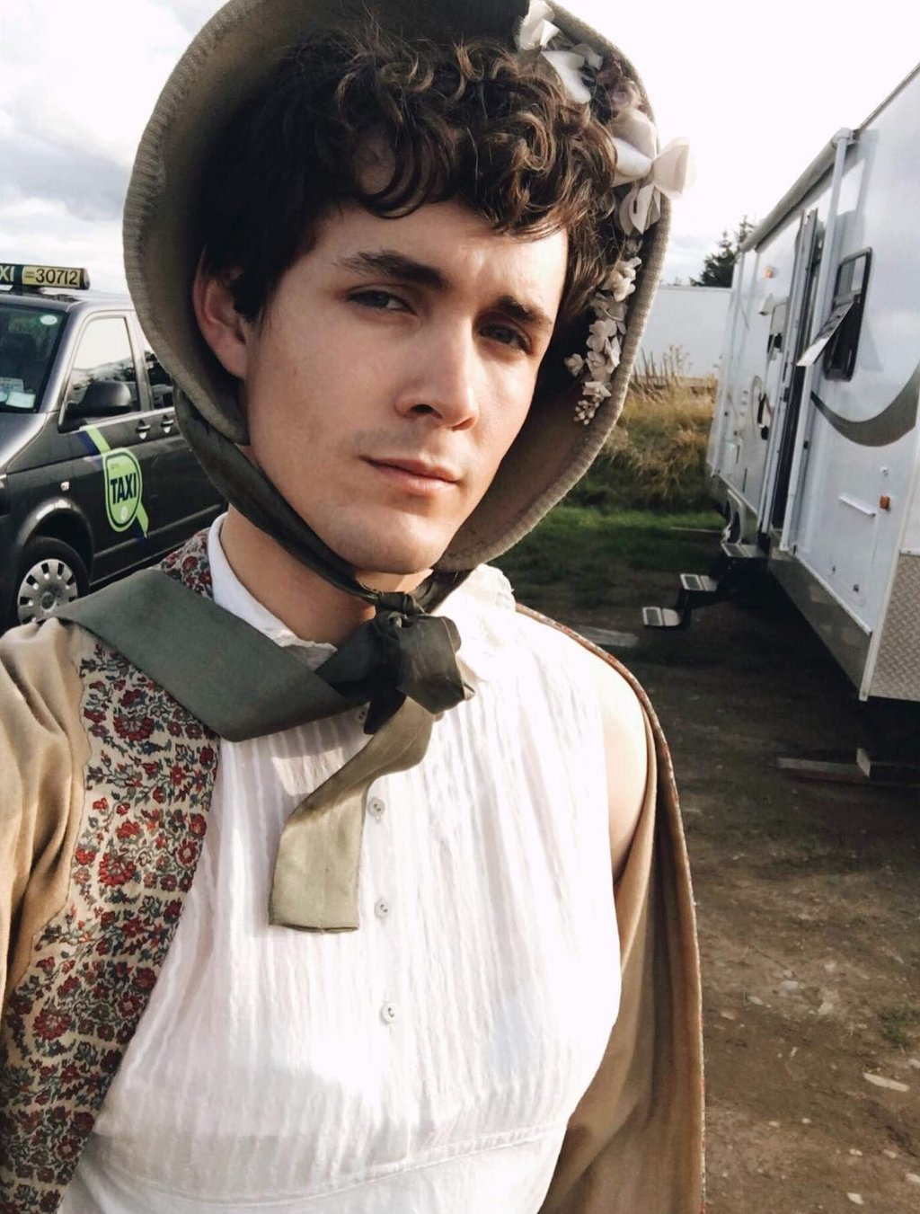 Jonah Hauer-King wearing a corset in December 2017. Photo: @jonahhauerking/Instagram