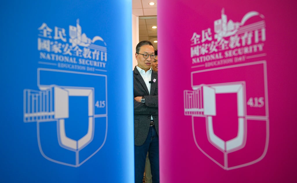 Secretary of Justice Paul Lam at the Hong Kong Central Library on National Security Education Day. Photo: Harvey Kong
