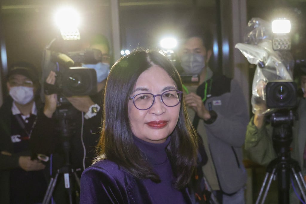 Julie Leung Fung-yee meets the press at the Securities and Futures Commission office in Hong Kong’s Quarry Bay district on December 15, 2022 upon her appointment as the SFC’s CEO. Photo: May Tse Julie Leung Fung-yee meets the press at the Securities and Futures Commission office in Hong Kong’s Quarry Bay district on December 15, 2022 upon her appointment as the SFC’s CEO. Photo: May Tse