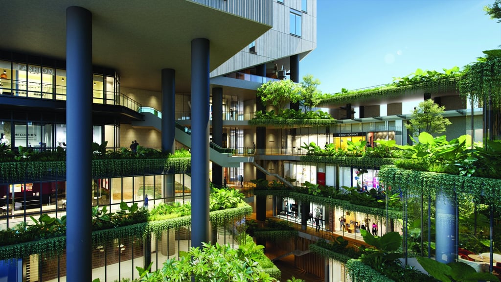 A rendering of a courtyard at Odom Living. Image: Urban Living Solutions