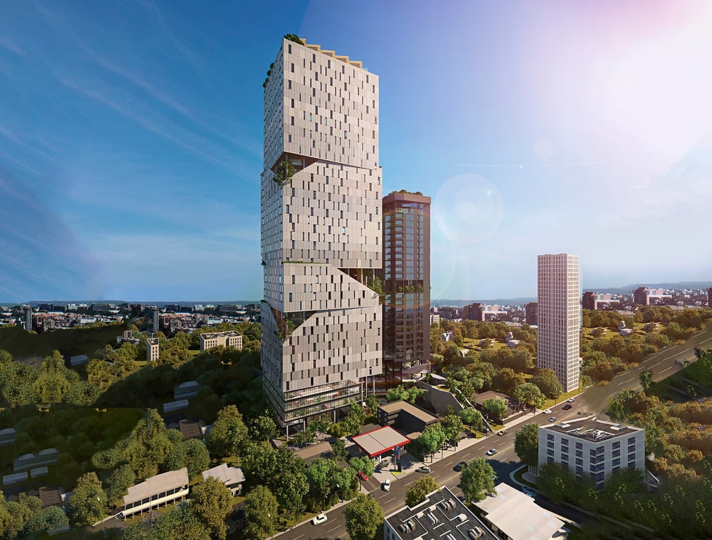 A rendering of the mixed-use commercial and residential development Odom, in Phnom Penh, which is scheduled for completion in 2025. Image: Urban Living Solutions