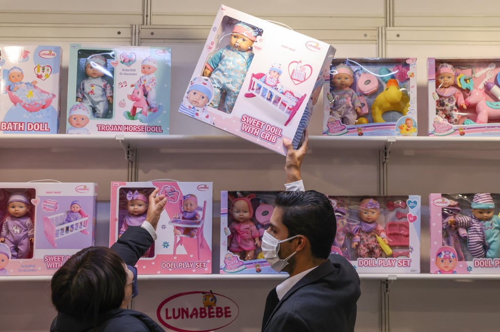 Toys exhibited at the Hong Kong Convention and Exhibition Centre in Wan Chai, on January 9. Photo: May Tse Toys exhibited at the Hong Kong Convention and Exhibition Centre in Wan Chai, on January 9. Photo: May Tse