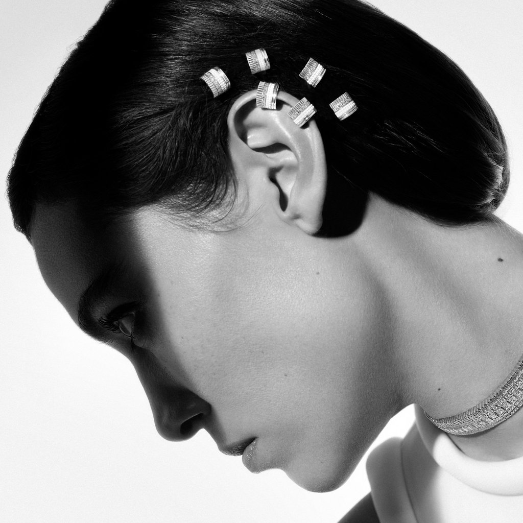Rings worn as ear cuffs and hair ornaments from Boucheron. Photo: Boucheron