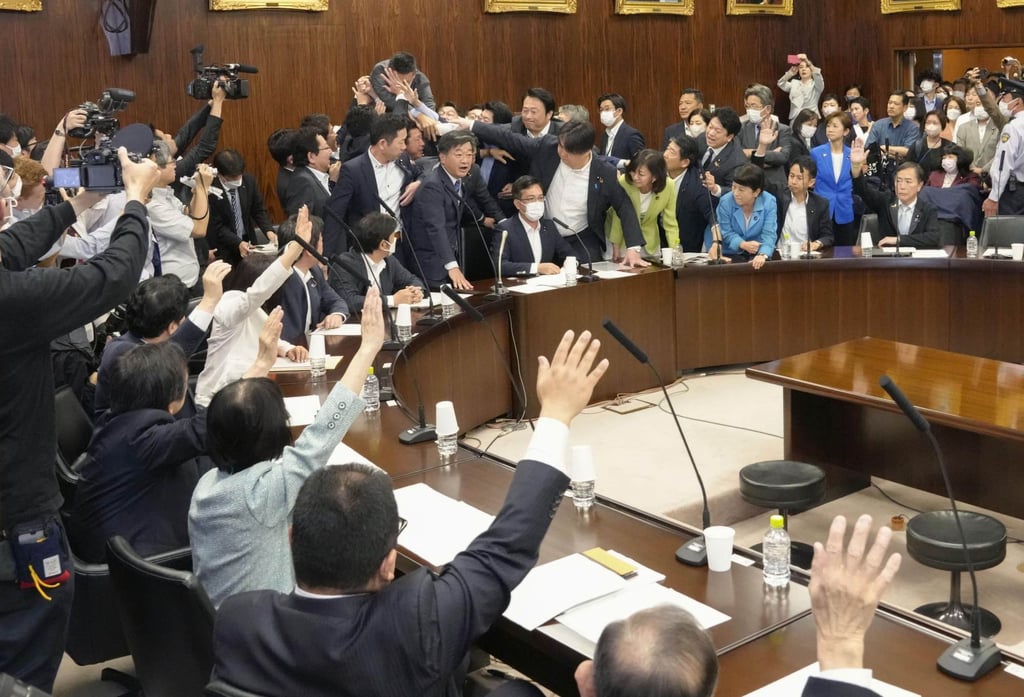 The House of Councillors enacted the law with the support of the ruling Liberal Democratic Party, led by Prime Minister Fumio Kishida. Photo: Kyodo The House of Councillors enacted the law with the support of the ruling Liberal Democratic Party, led by Prime Minister Fumio Kishida. Photo: Kyodo
