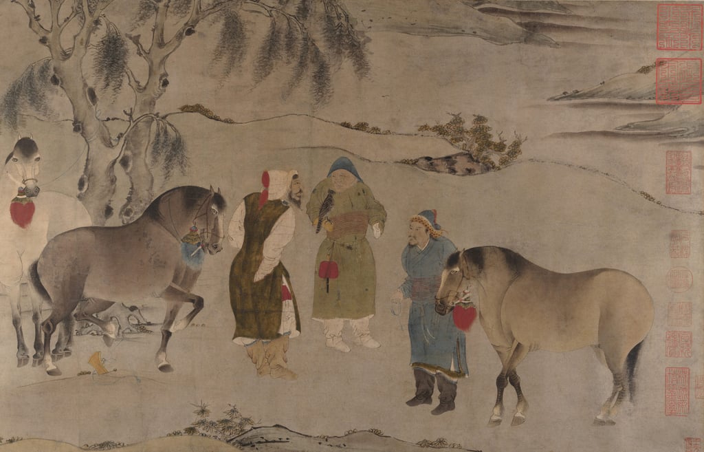 Figures in Khitan costumes (artist unknown). Photo: Getty Images Figures in Khitan costumes (artist unknown). Photo: Getty Images