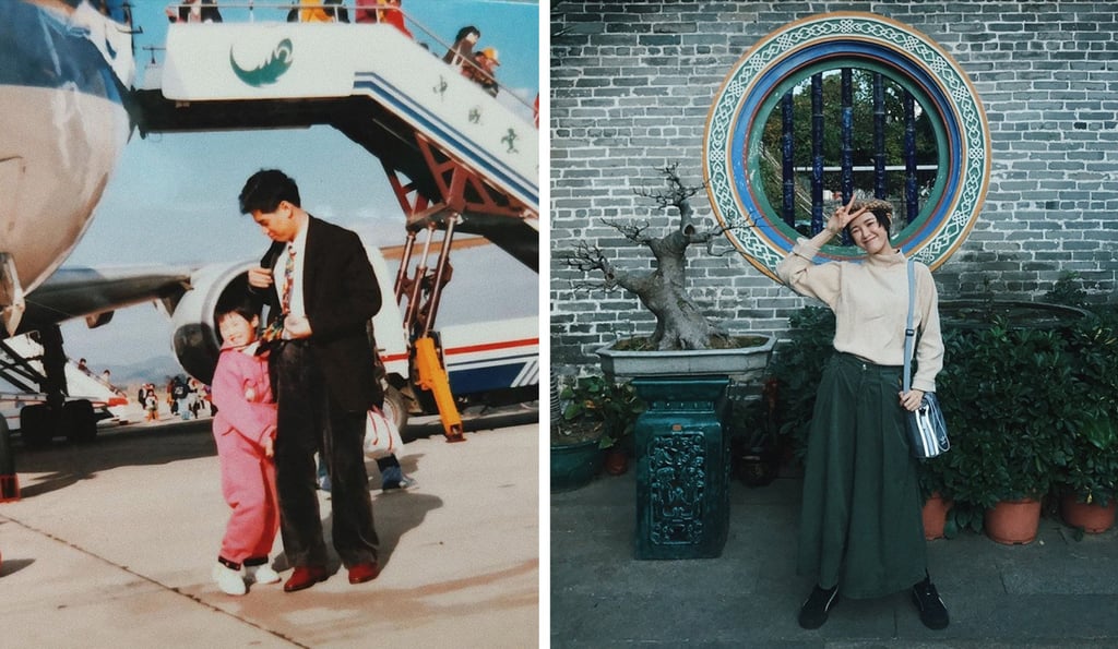 Panther Chan and her father in her hometown Guangzhou, and Chan today. Photo: @pantherchan/Instagram Panther Chan and her father in her hometown Guangzhou, and Chan today. Photo: @pantherchan/Instagram