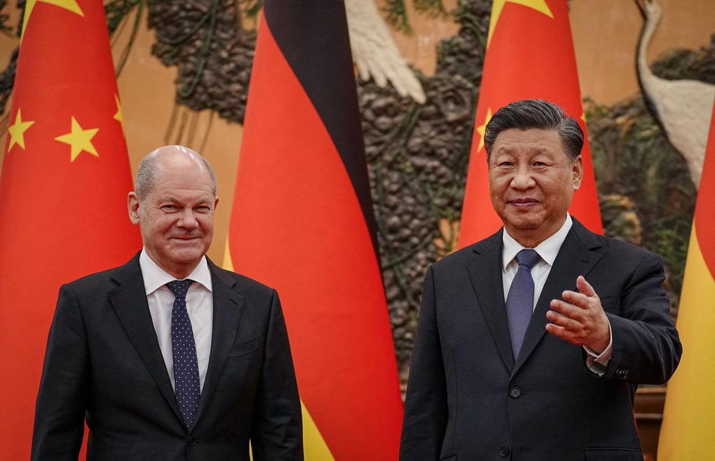 Olaf Scholz, pictured with Xi Jinping, during his visit to China in November, the first by a G7 leader since the start of the pandemic. Photo: AFP Olaf Scholz, pictured with Xi Jinping, during his visit to China in November, the first by a G7 leader since the start of the pandemic. Photo: AFP