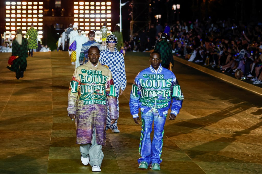 Pharrell s epic debut for Louis Vuitton at Paris Fashion Week the luxury fashion brand showed off its menswear spring summer 2024 collection with stars like Beyonce and Rihanna gracing the front row