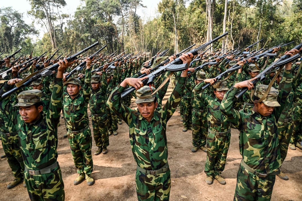 Members of ethnic rebel group Ta’ang National Liberation Army (TNLA) in Myanmar. Photo: AFP